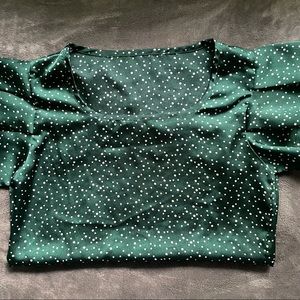 Emerald Green Polka Dot Blouse